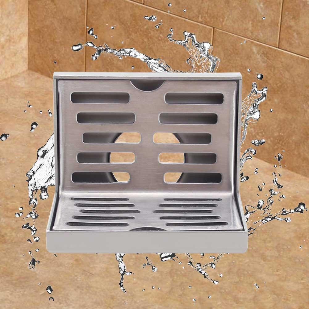 Dreno de parede para chão, ralo de parede em aço inoxidável, anti-odor, antiderrapante, para casa, banheiro, mesma camada, isolamento de resíduos de cabelo