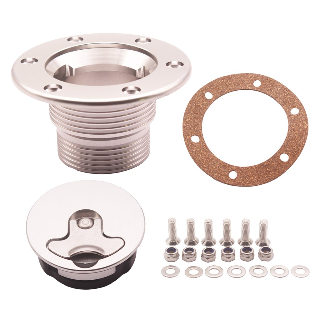 Aircraft Style Fuel Cell Gas Cap Flush Mount 6 Holes Anodized Stainless Steel