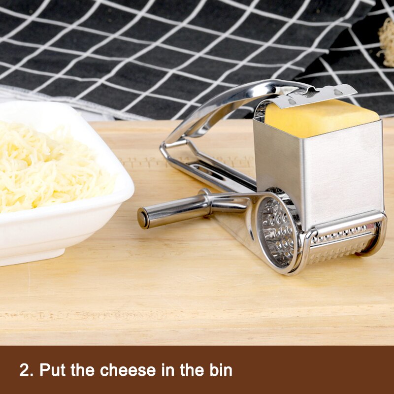 Newest Stainless Steel Cheese Grater Hand Crank Rotary Blades Vegetable Grinder Kitchen