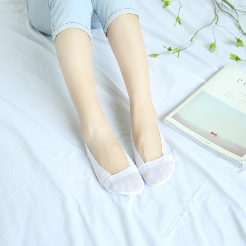 Summer women girl Silica Gel Lace Boat Socks Invisible Cotton Sole Non-slip Antiskid Slippers Anti-Slip Sock 1pair=2pcs ws7414: ws7412bai