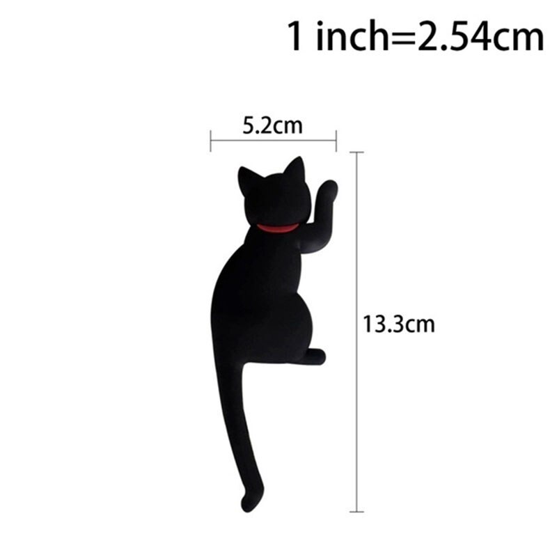 Cute Cat Magnetic Wall Mount Keys Hook Multifunction Refrigerator Sticker Fridge Magnet Decor Hanging Hook