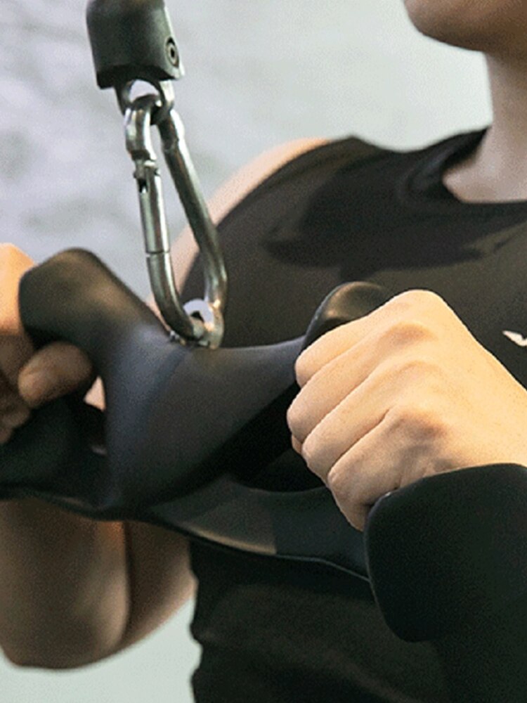 Fitness Ergonomic Hand Grip DIY Pulley Cable Attachments Handles Lat Pull Down Rowing Bar Biceps Triceps Back Blaster T-Bar