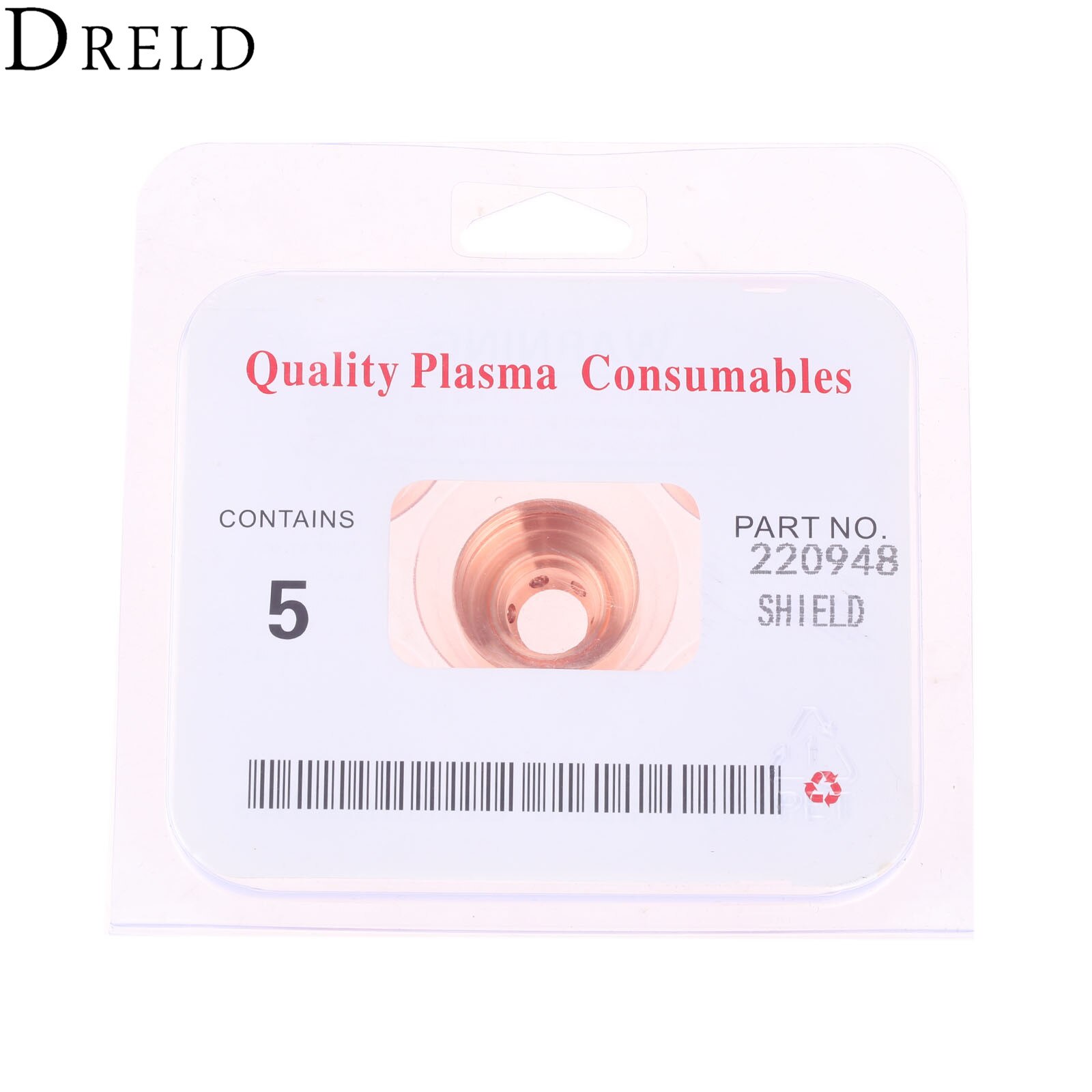 DRELD 5 stücke 45A Plasma Schild 220948 passen Für 65/85/105 Plasma Schneiden Verbrauchs Schweißen Lözehn liefert Ersatz