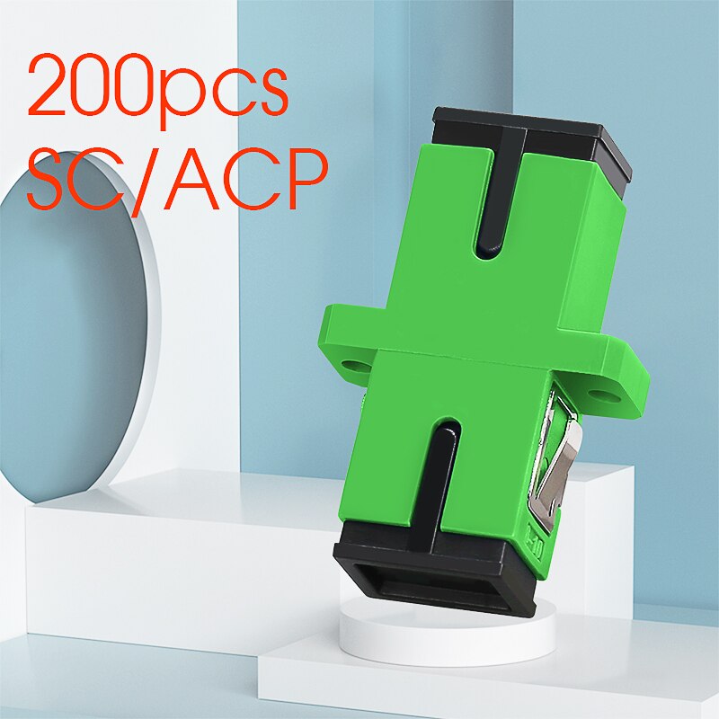 300PCS SC/APC Single Mode Optical Fiber Connector Flange Head Coupler Square joint Adapter: 200pcs SC APC