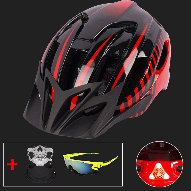 Cycling Helmet With LED Back Light Bike Ultralight Helmet Intergrally-Molded Mountain Road Bicycle Helmet Safe Men Women