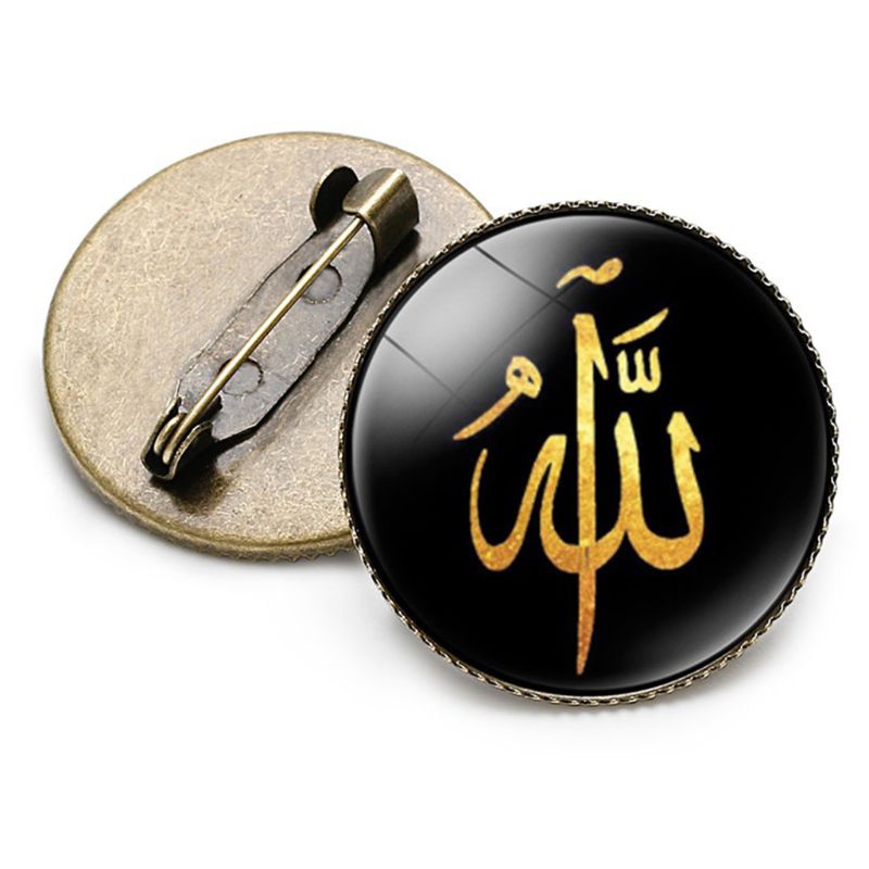 Metaal Glas Broche Vrouwen Charmant Kraag Pin Badge Moslim Islam Allah Sieraden Accessoires: 6