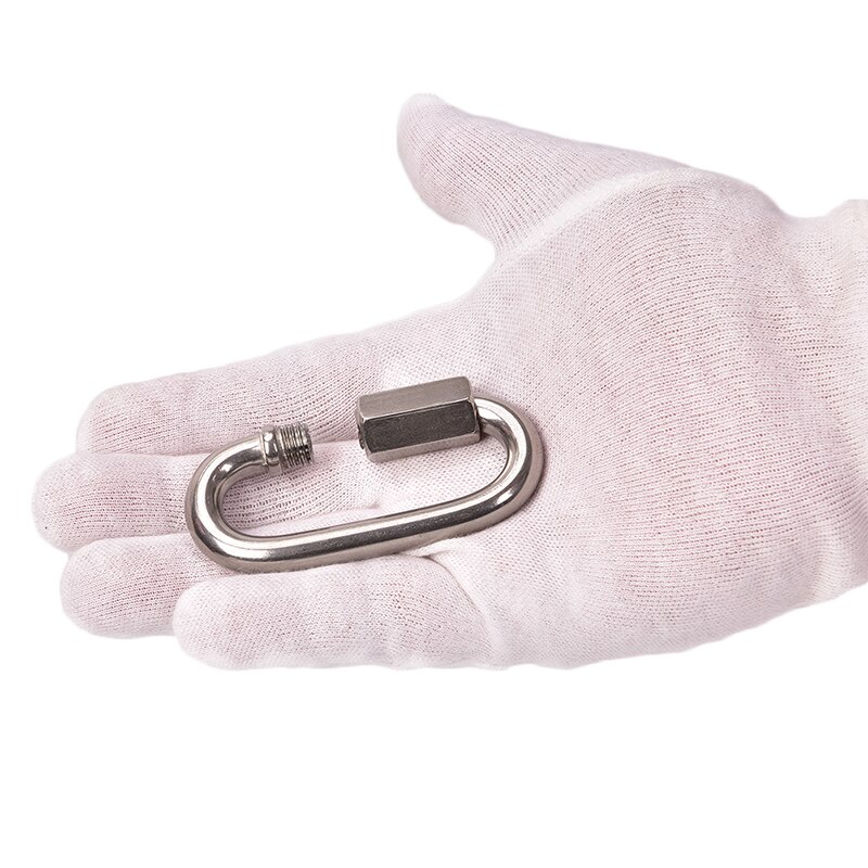 1pc Stainless Steel Chain Quick Link Oval Thread Carabiner Chain Connector Keychain Buckle Locking Carabiner M4 M5 M6 M8