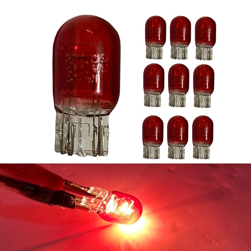 10x Signal Lampe 7440 WY21W W21W 7441 Lampen 12V warm weiß T20 Halogen 7443 W21/5W Halogen lampe Sicherung Lichter Umkehr Lichter: rot / T20 7440