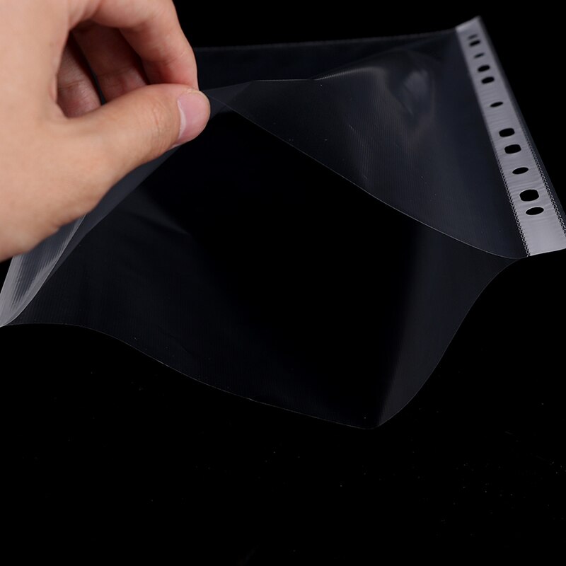 100Pcs A4 Plastic Punched Pockets Folders Filing 11 Holes Loose Leaf Documents Sheet Protectors Transparent Folder Bag