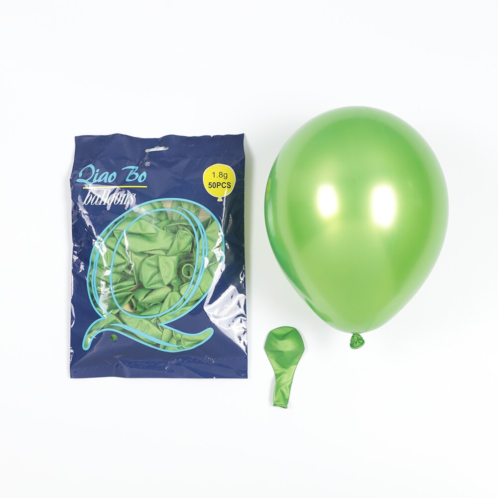10 st 10 tum metalliska latex ballonger mörkgröna runda globos uppblåsbara helium ballong födelsedagsfest dekoration tillbehör: Ljusgrön