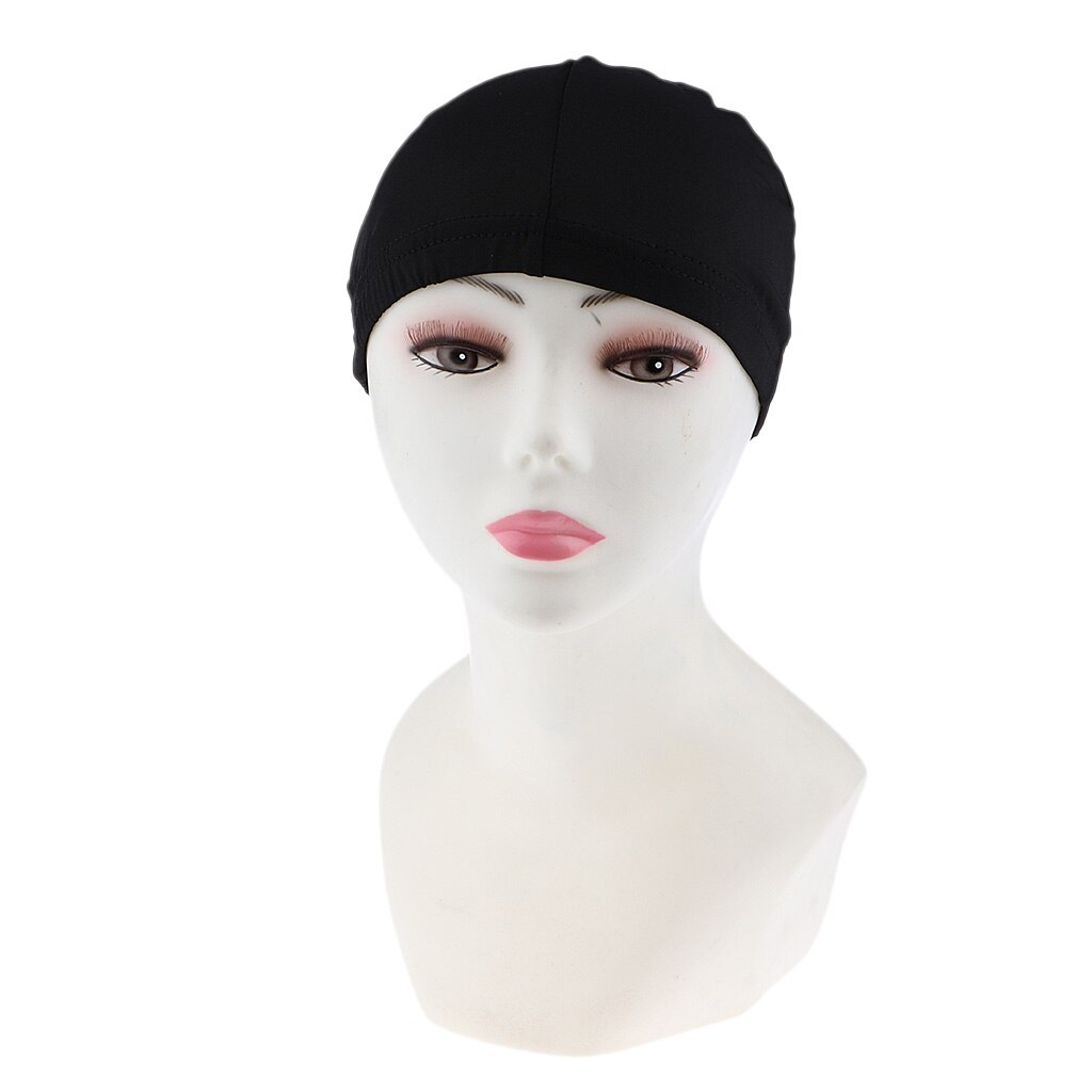 2 unidades de red de malla para el pelo de la tapa de la bóveda del Spandex para hacer pelucas redecilla tapa de la peluca elástica: Black