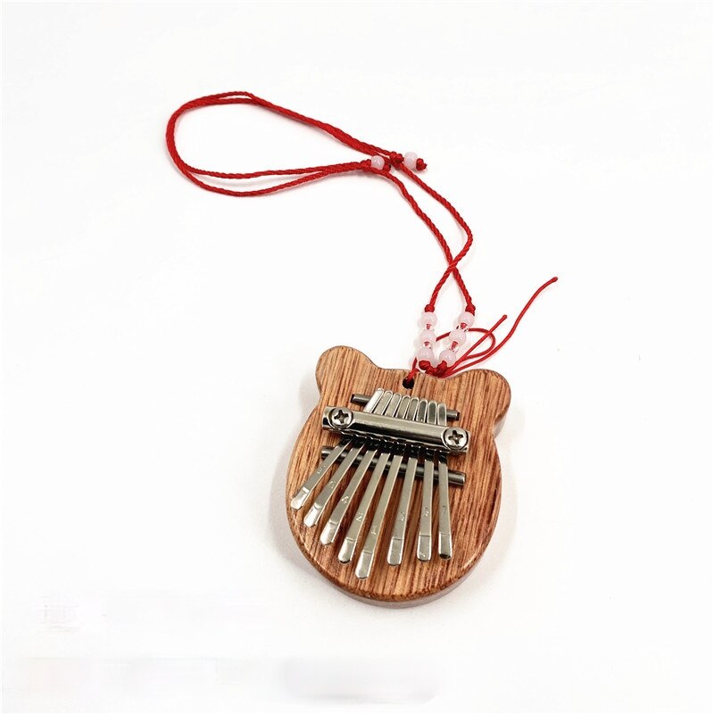8 Key Mini Kalimba Exquisite Finger Thumb Piano Great Sound Marimba Finger Piano Keyboard Musical Instrument for Beginners: Wood mini bear
