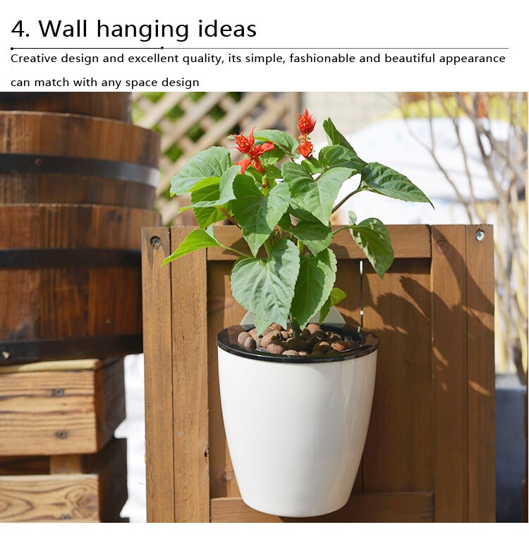 AA Lazy Automatic Water-absorbing Flower Pot Succulent Wall-mounted Hydroponic Plastic Flower Pot