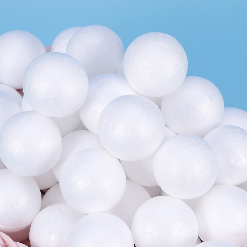 Boules de polystyrène rondes (2cm), 100 pièces, artisanat de modélisation de décoration de mariage, sphère ronde, articles de bricolage (2cm): White 1