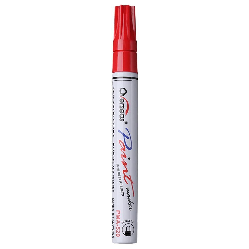Marcador permanente de pintura impermeable Universal para neumático de coche marcador oleoso Graffiti fuerte cobertura para caucho Metal madera vidrio: Red