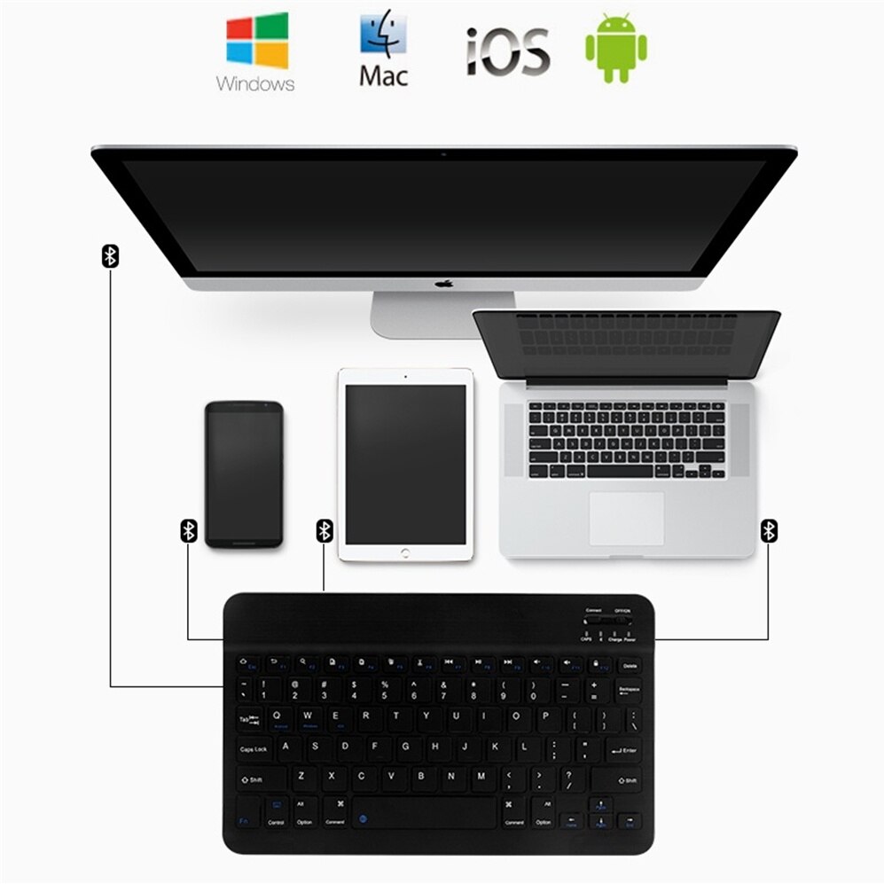 Ultra Slim Aluminium Bluetooth Russisch Spaans Toetsenbord Voor IOS Android Tablet Windows Voor iPad 7.9 9.7 10.5 Bluetooth Toetsenbord