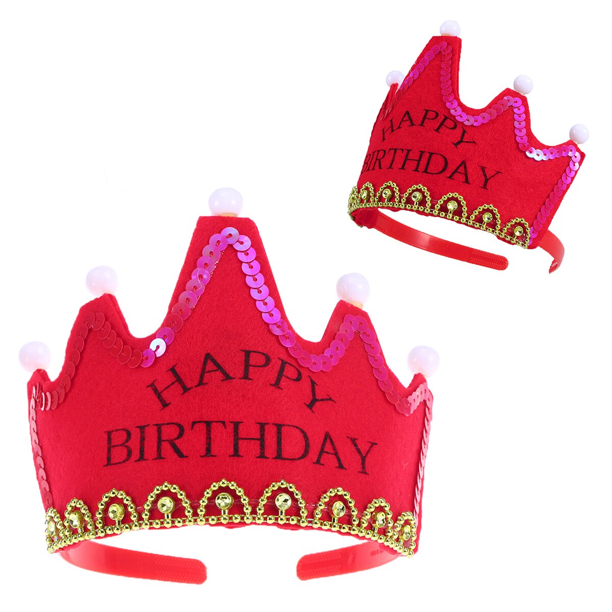 LED Light Birthday Party Hats Crown King Birthday Grandado