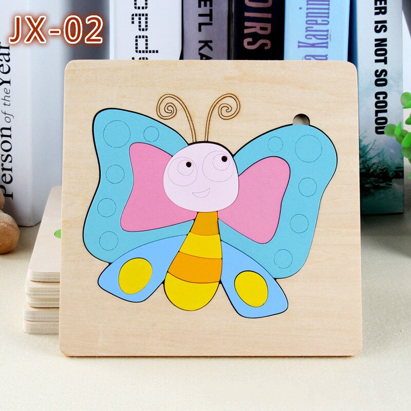 Intelligence Kids Toy Wooden 3D Puzzle Jigsaw Tangram for Children Baby Cartoon Animal/Traffic Puzzles Educational Learning