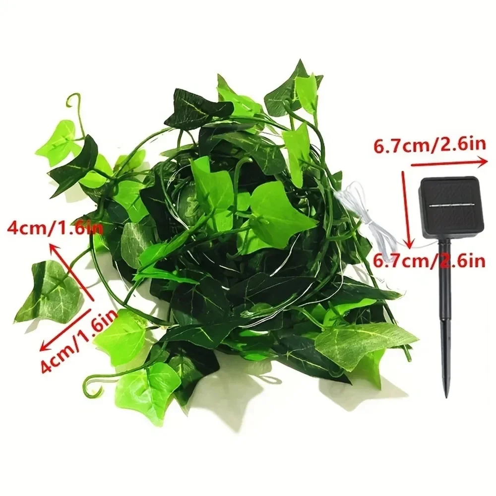 Solar String Light Kunstmatige Leaf Garland Verjaardag Decoratie Outdoor Kamer Gordijn Lamp voor Bruiloft Tuin 100/50/20LED