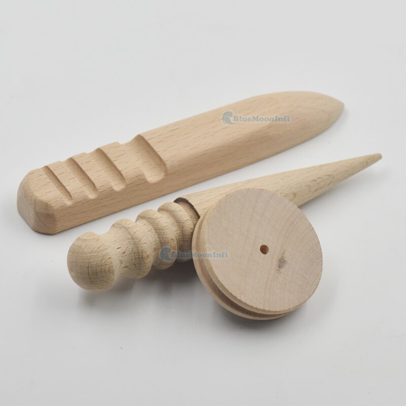 Leather craft Round Flat Wood Edge Slicker Multi-Size Burnisher DIY Trimming Tool