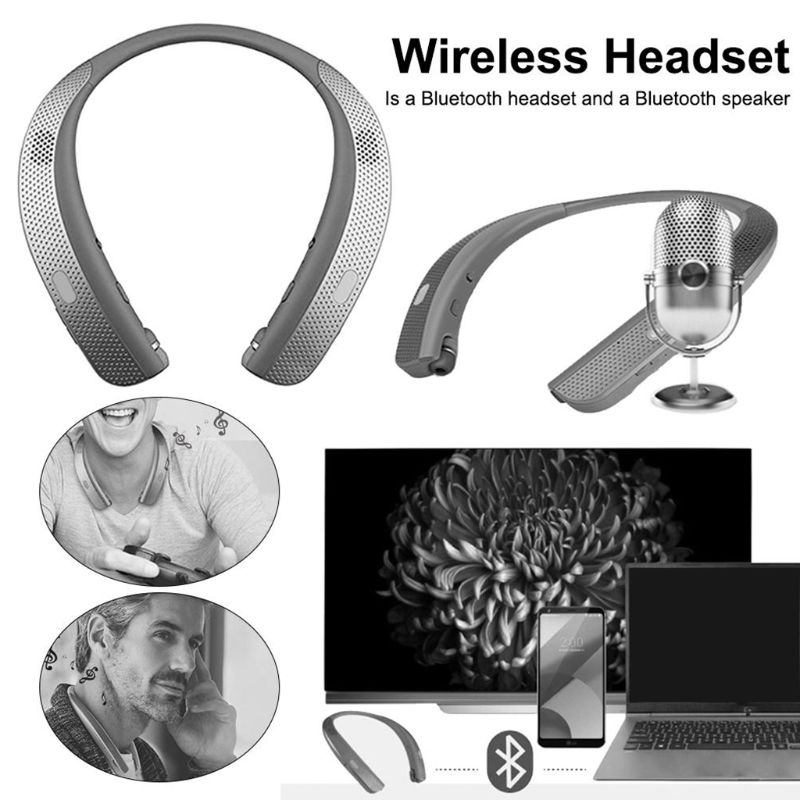 Nieuwe bluetooth hoofdtelefoon lichtgewicht stereo nekband draadloze headset met luidspreker voor sportoefeningen