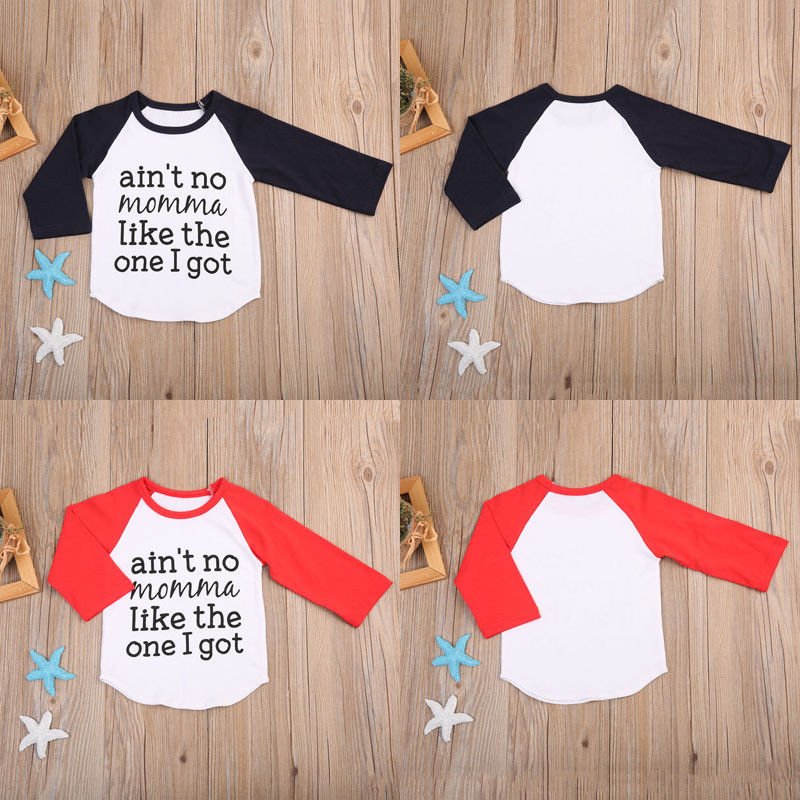 Pasgeboren Baby Jongens Kleding Lange Mouw brief Katoenen T-shirt patchwork casual outfit t-shirt outfit kleding