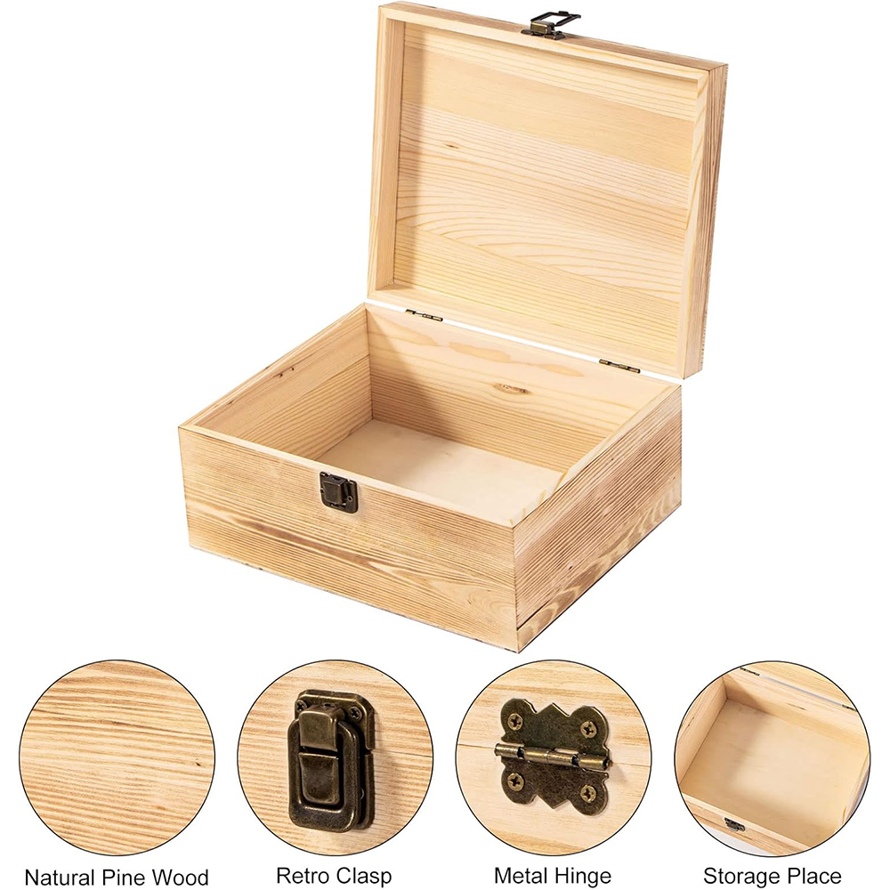 Caja de almacenamiento duradera para manualidades de madera, embalaje de de mayor , caja de joyería, caja de almacenamiento de madera de escritorio, patrón de letras moradas