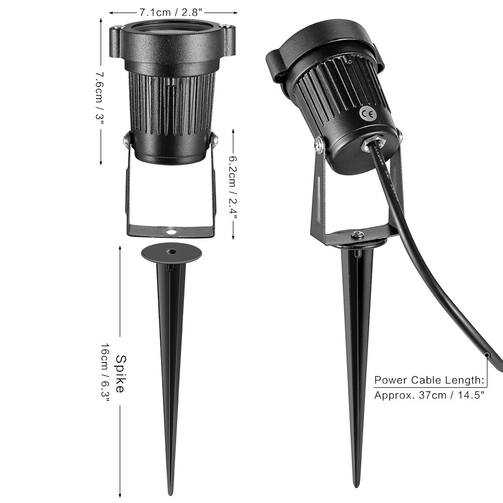 Waterproof Garden Lawn Lamps Remote Controller 6/8/12W Outdoor LED Landscape Light Spike Bulb Outdoor Spot Lighting For Garden