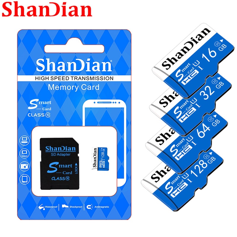 Shandian Originele Smart Sd Class10 Tot 95 Mb/s Smartsd 128Gb/64Gb/32Gb/16gb Klasse 10 Tot 80 Mb/s Voor Telefoons Camera 'S