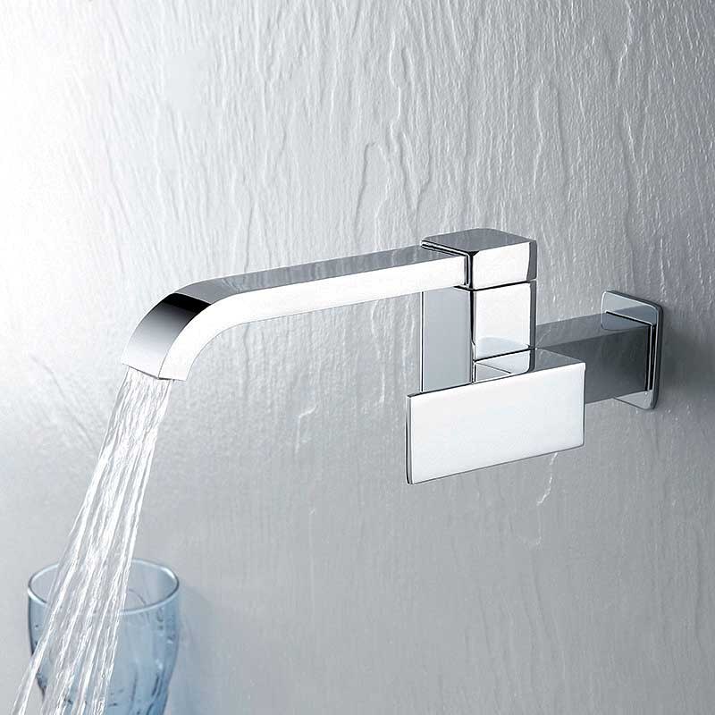 Waterval Wastafel Kraan Mop Zwembad Tap Matte Black Vierkante Badkamer Mop Kraan Outdoor Kraan Voor Garden Wall Mounted Koud Water tap