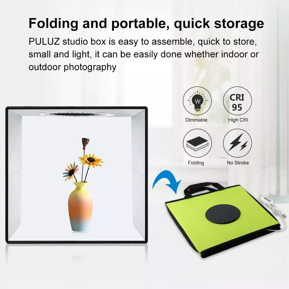 PULUZ 20/30cm Lightbox Mini Foldable Photo Studio Box Photography LED 30cm Lightbox Studio Shooting Tent kit &amp; 6 Color Backdrops