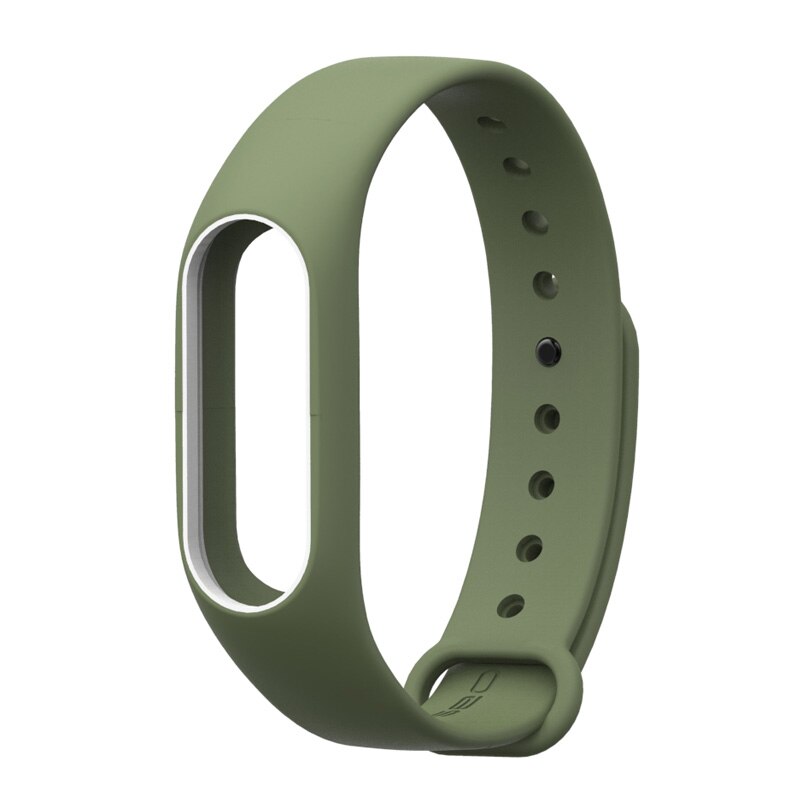 Mijobs Mi Band 2 Strap Silicone Bracelet Wristband Smart Band Accessories wrist mi band2 black Strap for Xiaomi mi band 2 Strap: ArmyGreen White