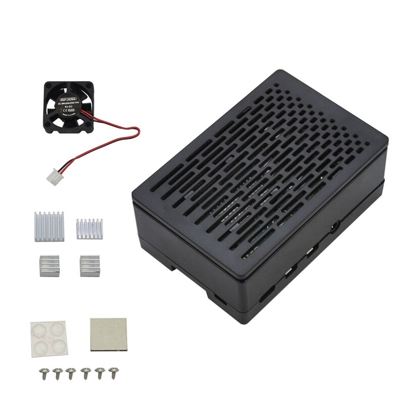 Voor Raspberry Pi 4B Beschermende Abs Case Behuizing Met Koelventilator Zilver Aluminium Heatsink Voor Raspberry Pi 4 Model B