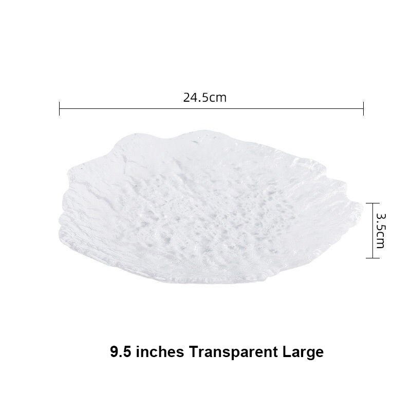 Salad Plates Glass Food Dishes For Serving Dinner Dessert Full Plate Sets Cake Dinnerware Tray Kitchen Eco-friendly Tableware: Large Transparent