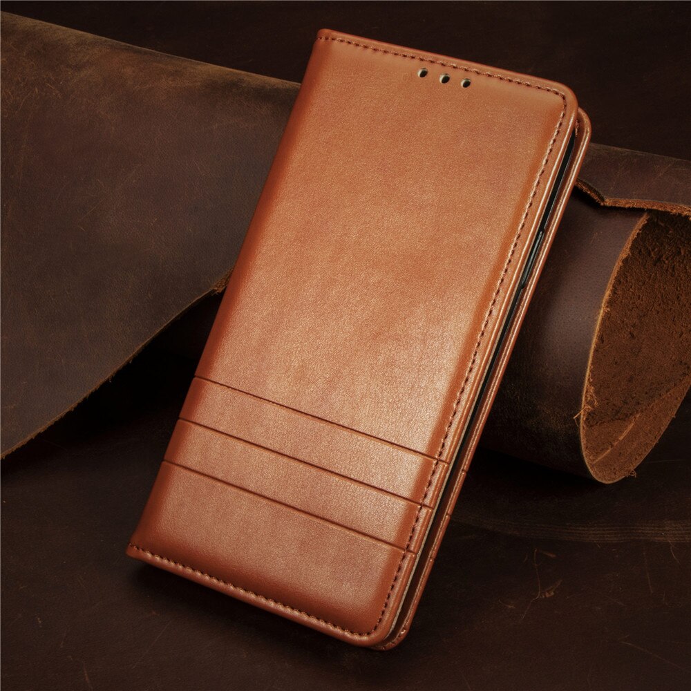 For Huawei Y9 case cover Flip Magnetic Closure Book cover For Huawei Y9 Y92018 case 5.93" Fundas Coque phones Pouch: Brown