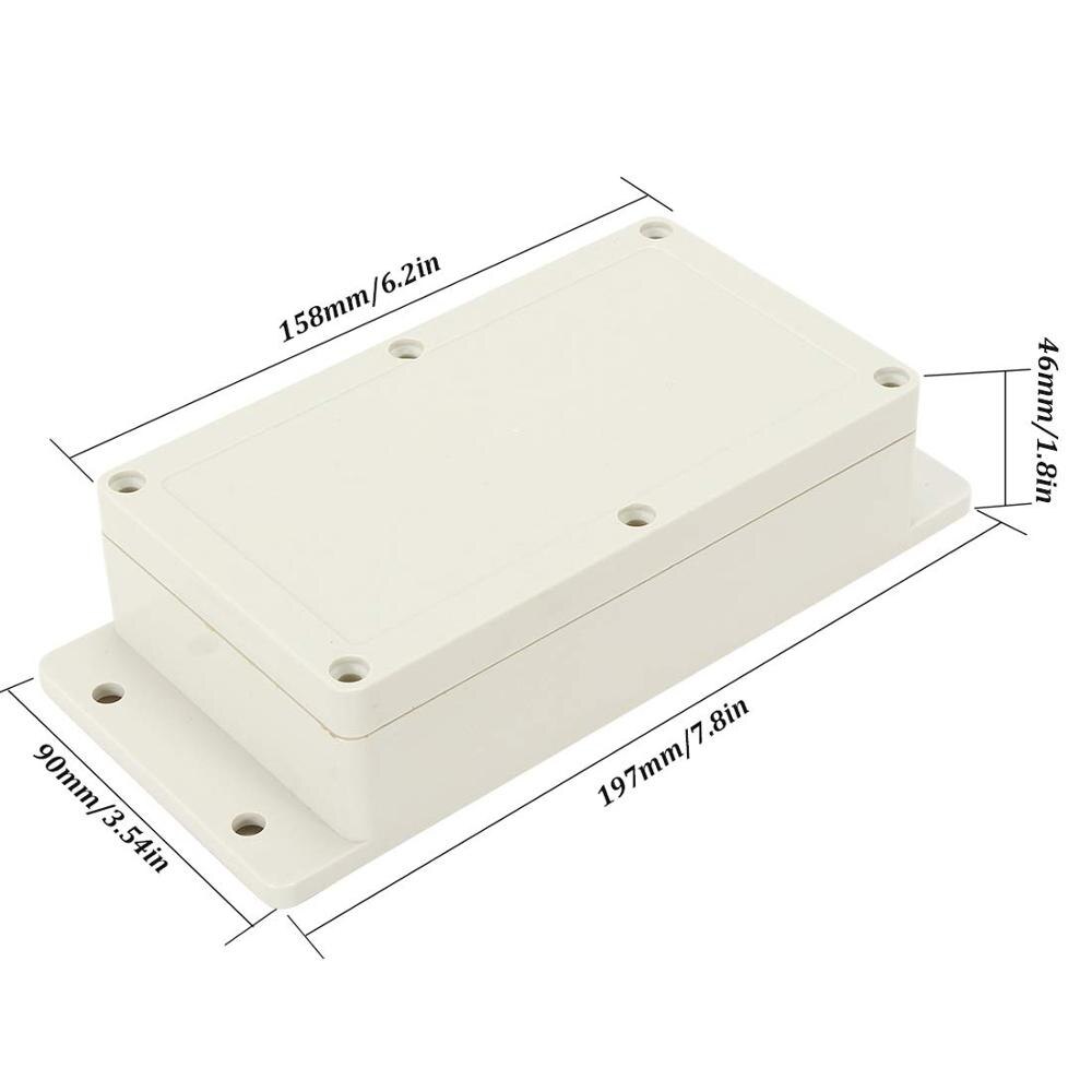 Waterproof Dustproof IP65 ABS Plastic Junction Box Universal Electrical Project Enclosure Pale Gray with Fixed Ear 200*120: 158mm x 90mm x 46mm
