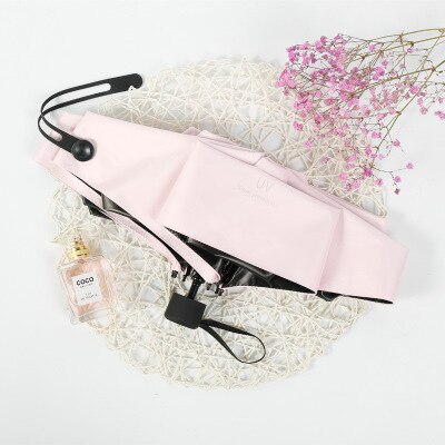 1ps Anti-Uv ins frauen stil Automatische Regenschirm 3-fach Sonnig regenschirm Beschichtung Regen Schicht Winddicht Tragbare Regenschirme 50%
