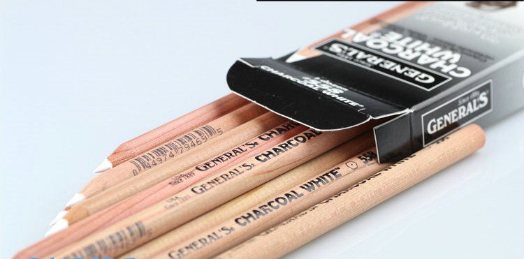 1Pc General's Charcoal White Pencil 558 for Drawing Writing USA