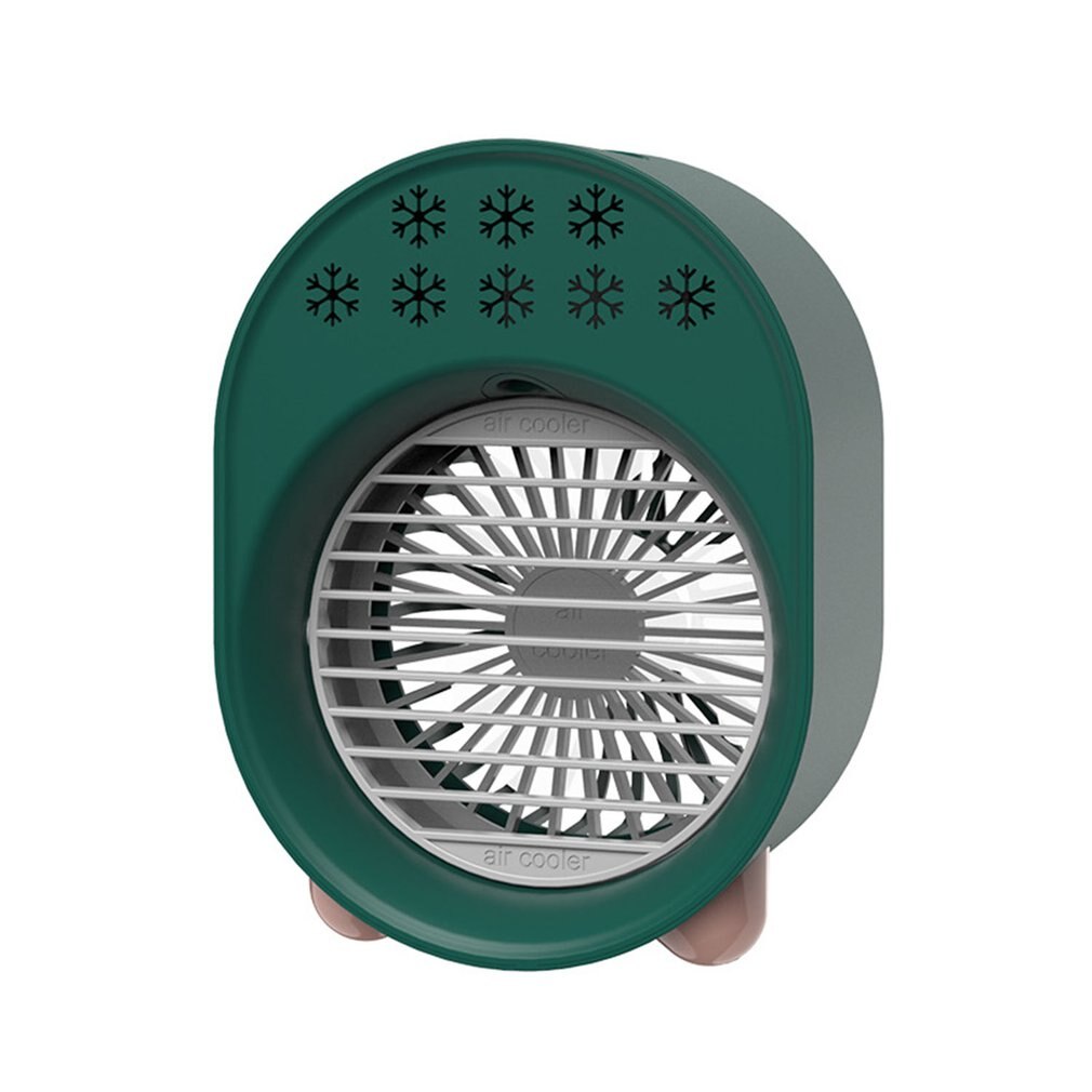 Portable Mini Conditioner 7 Colors Light Multifunction USB Plug-in Humidifier Office Home Desktop Refrigeration Fan: green