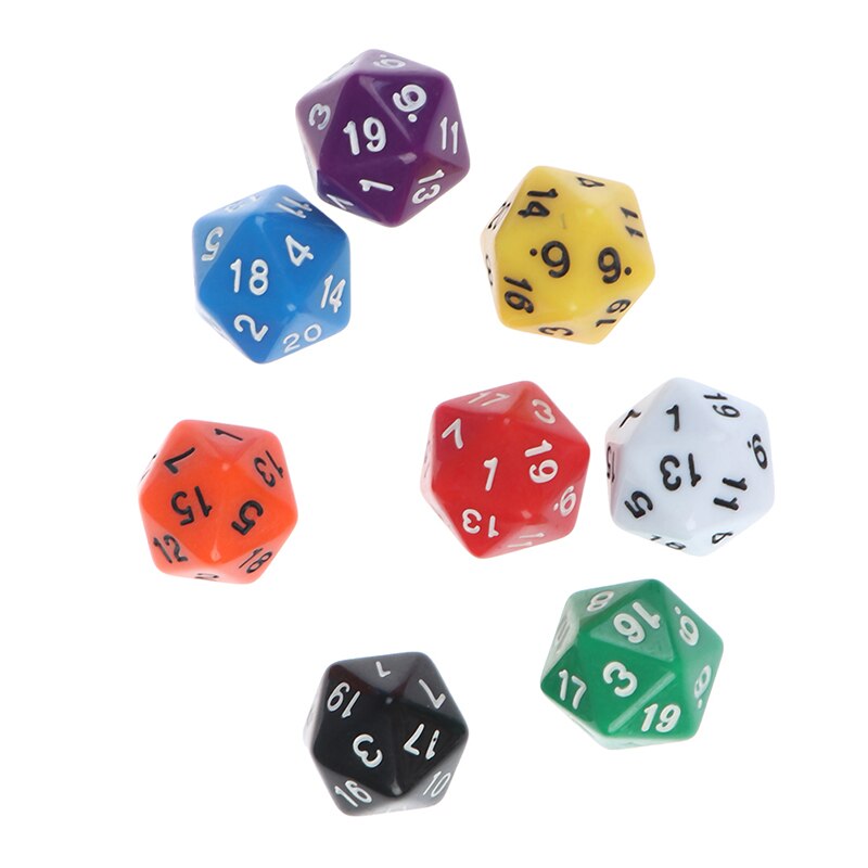1pc efeito d20 dados para mesa jogo de tabuleiro 20 lados dados cores ricas acessórios do jogo de mesa para o jogo de tabuleiro acrílico dados digitais