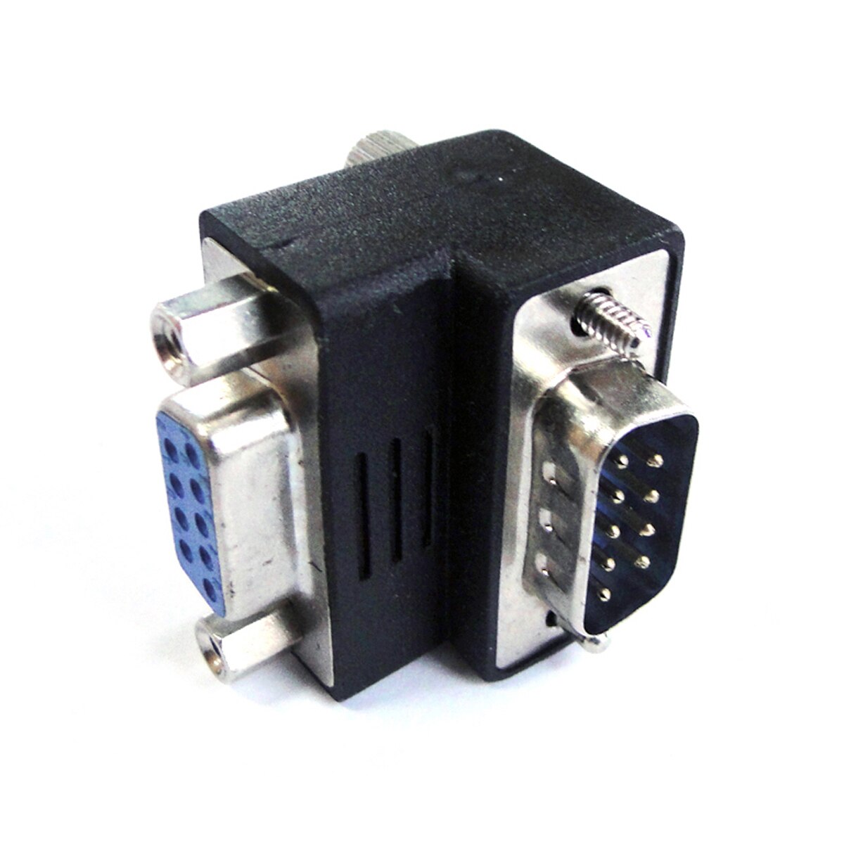 Jimier CY Cable D-conector Sub hembra 9PIN macho a hembra en ángulo 90 grados adaptador de