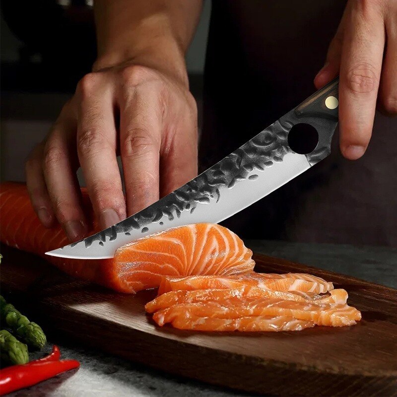 Kitchen Chef Knife Meat Cleaver Hunting Knife Forged Stainless Steel Knife Vegetables Slice Kitchen Boning Knife