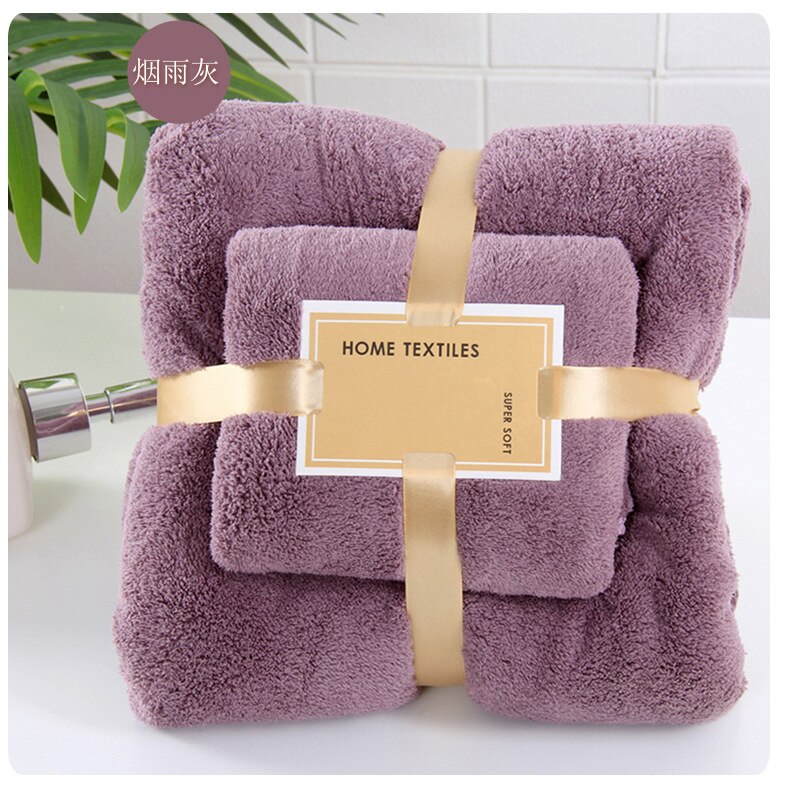 Bath Towels Microfiber Fabric Skin Comfortable Bath Towel And Face Towel Solid Color Quick Drying Super Absorbent Towel Set: 9