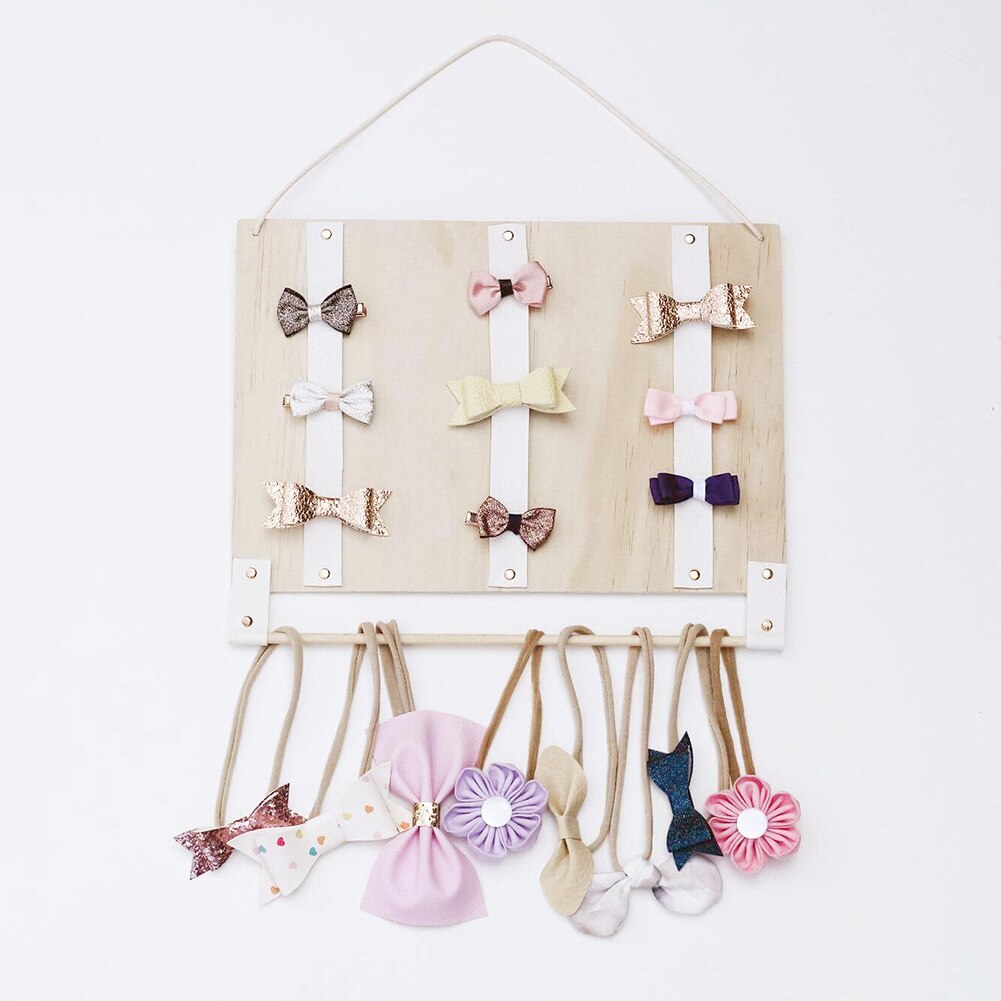 Horquilla de fieltro de madera duradera, pinza para el pelo, soporte portátil, almacenamiento, organizador DIY, accesorios, decoración lavable para niños