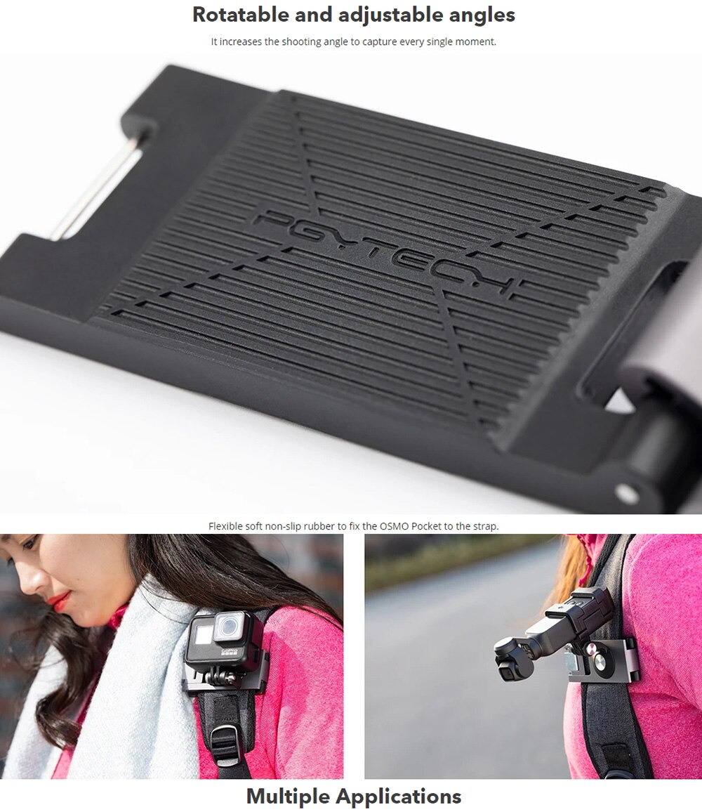 PGYTECH DJI POCKET 2 Adapter uchwyt na telefon plecak klip statyw do Selfie dla DJI Osmo kieszeń/kieszeń 2 akcesoria