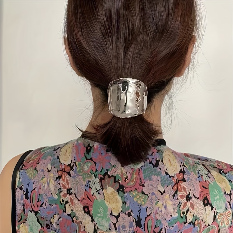 Horquilla de Lava cóncava-convexa Irregular de Metal coreano para mujer, coleta Retro de , tocado con horquillas: Plata