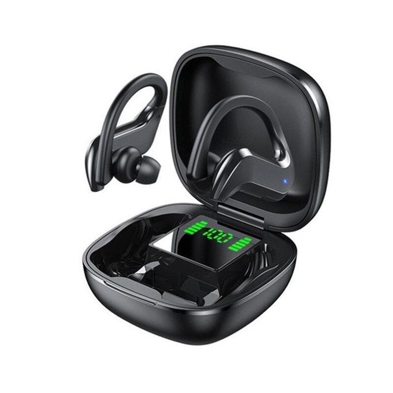 Auriculares inalámbricos MD03 con TWS, cascos por Bluetooth con pantalla LED y micrófono, estéreo, a prueba de agua, con cancelación de ruido: black