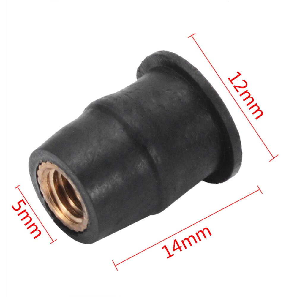 10 Pcs Motorcycle M5 5 Mm Metric Rubber Voorruit Kuip Goed Moer Voorruit Schroef Voor Auto Motor Off-Road