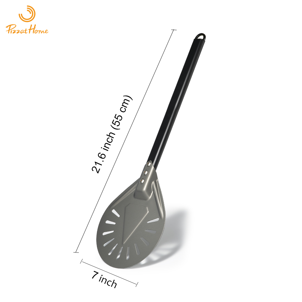 PizzAtHome 7/8/9 Zoll Pizza Drehschale Aluminium Pizzaschaufel Pizzaschale Paddel Kurzes Pizzawerkzeug Ofenzubehör: Beige