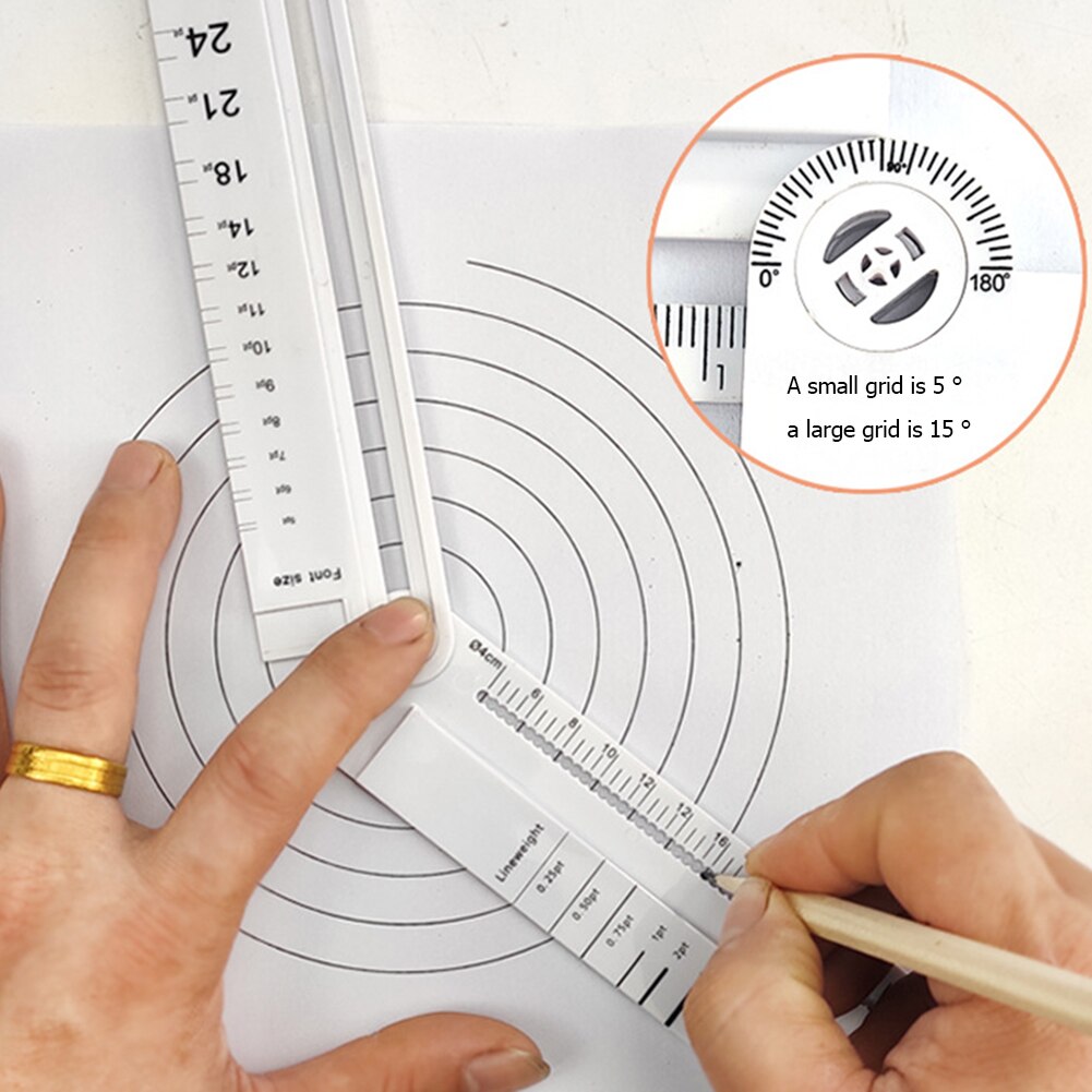 Multifunctional Folding Geometric Drawing Ruler Circle Drawing Angle Mathematical Measurement Drawing Tool Compass Tool Ruler
